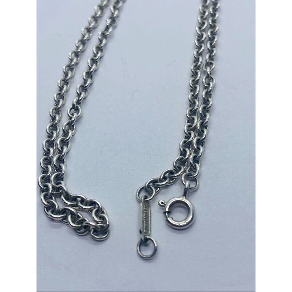 20" Tiffany & Co. 3mm Large Link Rolo Chain Necklace in Sterling Silver - Picture 9 of 9